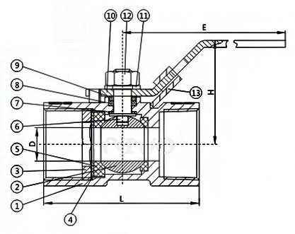 Q11F一片式球閥結(jié)構(gòu)尺寸 Q11F一片式球閥結(jié)構(gòu)尺寸