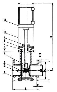 雙閘板氣鎖排氣閥結(jié)構尺寸