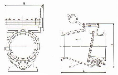 HH44X微阻緩閉止回閥結構尺寸 HH44X微阻緩閉止回閥結構尺寸